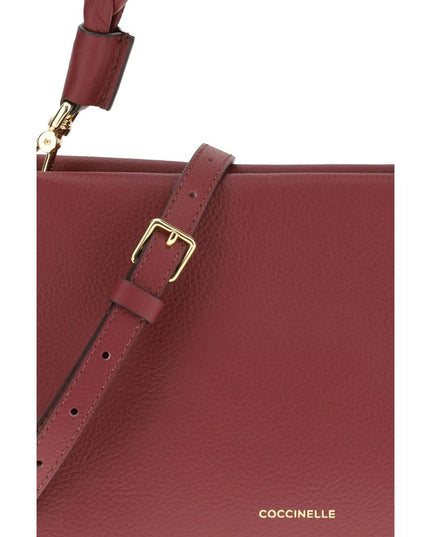 Coccinelle Bordeaux Calf Leather Bos Taurus Shoulder Bag