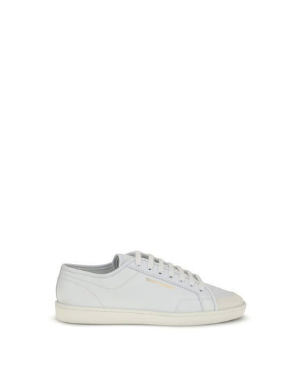 Saint Laurent White Calf Leather Bos Taurus Low Top Sneakers