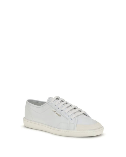 Saint Laurent White Calf Leather Bos Taurus Low Top Sneakers