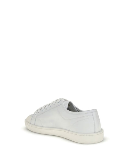 Saint Laurent White Calf Leather Bos Taurus Low Top Sneakers