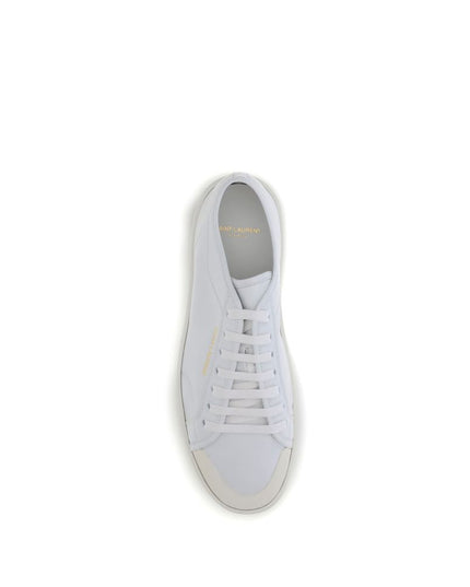 Saint Laurent White Calf Leather Bos Taurus Low Top Sneakers