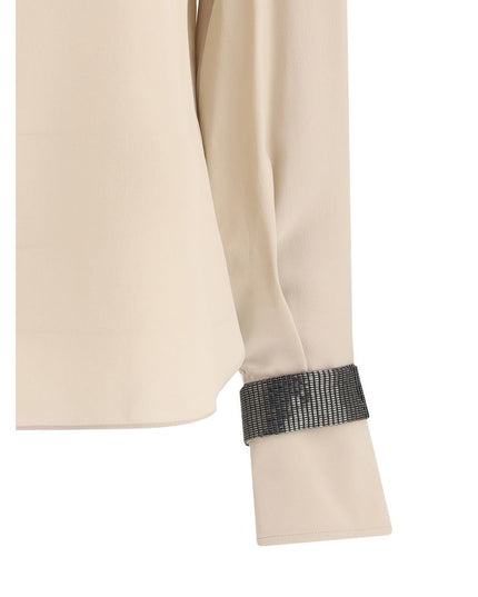 Brunello Cucinelli Beige Silk Blouse