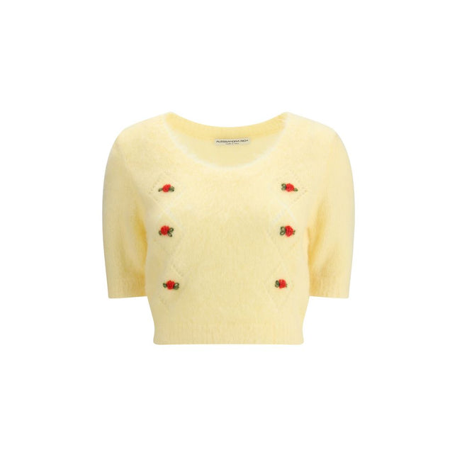Alessandra Rich Yellow Mohair Sweatshirt