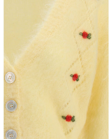 Alessandra Rich Yellow Mohair Cardigan