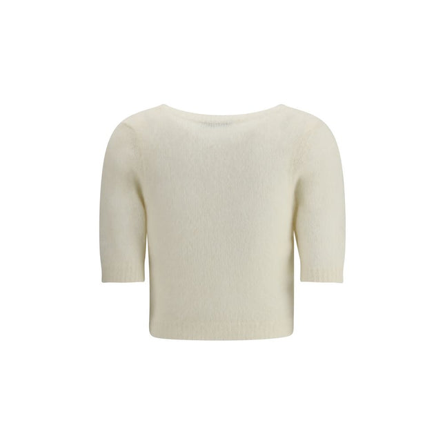 Alessandra Rich White Mohair Sweatshirt