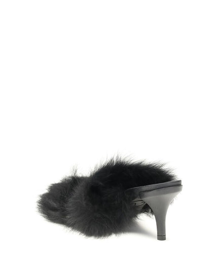 Pedro García Fur-trimmed mules Sandals