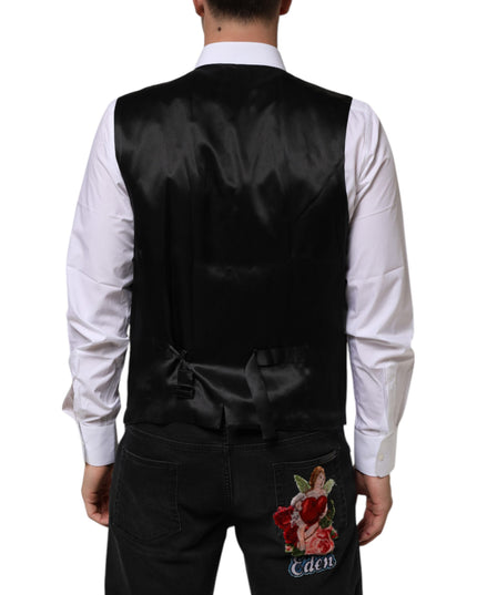 Dolce & Gabbana Purple Wool Dress Formal Waistcoat Vest