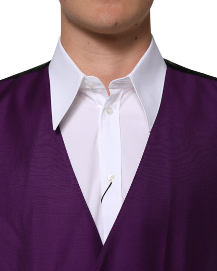 Dolce & Gabbana Purple Wool Dress Formal Waistcoat Vest
