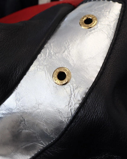 Dolce & Gabbana Black Leather Hooded Blouson Jacket