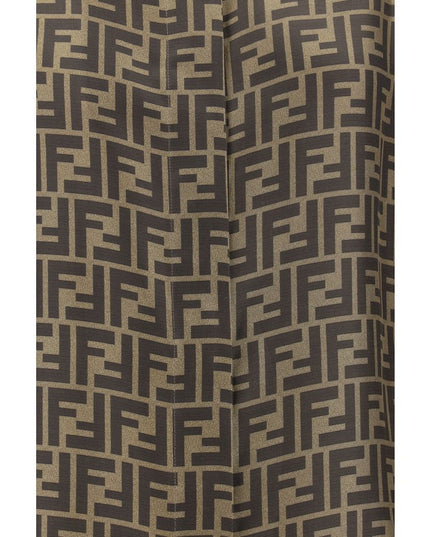 Fendi Brown Silk Pattern Shirt