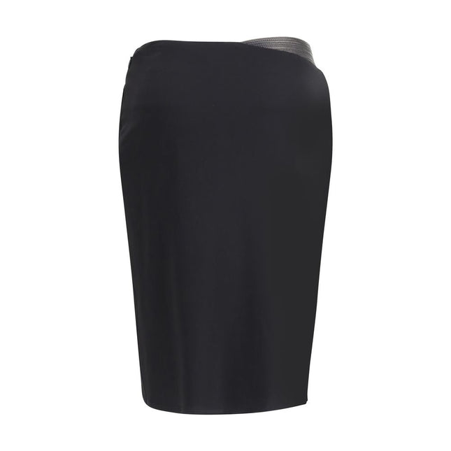 Versace Black Viscose Midi Skirt