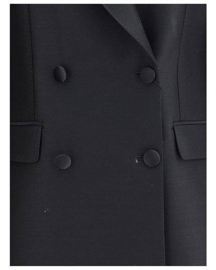 Dolce & Gabbana Black Fleece Wool Blazer