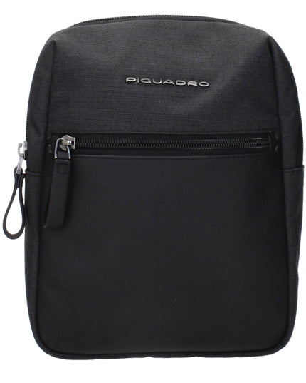 Piquadro Black Fabric Crossbody Bag