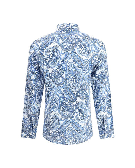 Etro Light Blue Cotton Pattern Shirt