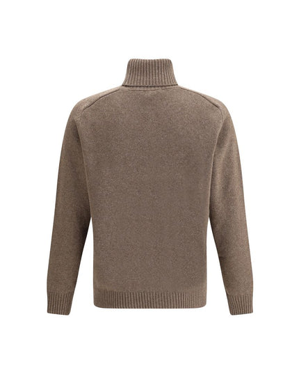 Brooksfield Brown Fleece Wool Turtleneck