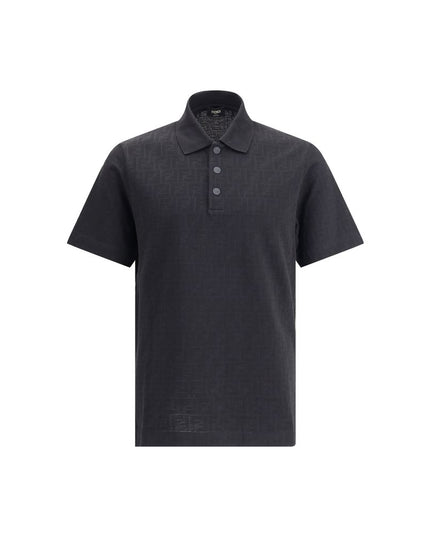 Fendi Black Cotton Polo Shirt
