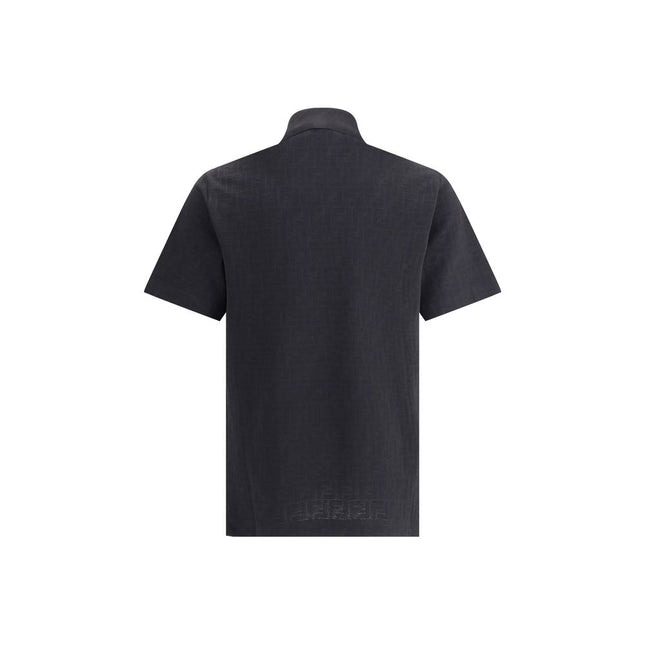 Fendi Black Cotton Polo Shirt