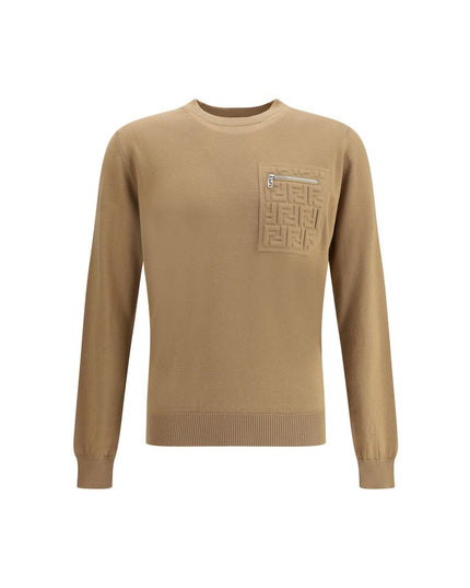Fendi Beige Fleece Wool Sweatshirt