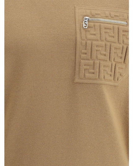 Fendi Beige Fleece Wool Sweatshirt