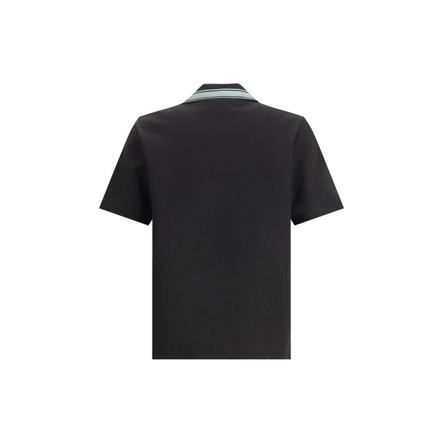 Casablanca Black Viscose Polo Shirt