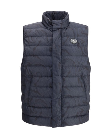 Etro Blue Polyester Sleveless Jacket