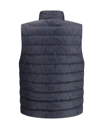 Etro Blue Polyester Sleveless Jacket