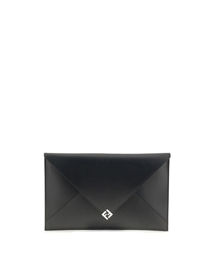 Fendi Black Leather Clutch Bag