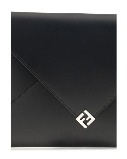 Fendi Black Leather Clutch Bag