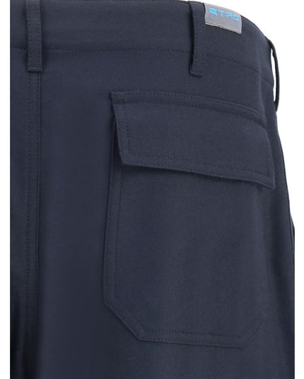Etro Blue Wool Cargo Pants