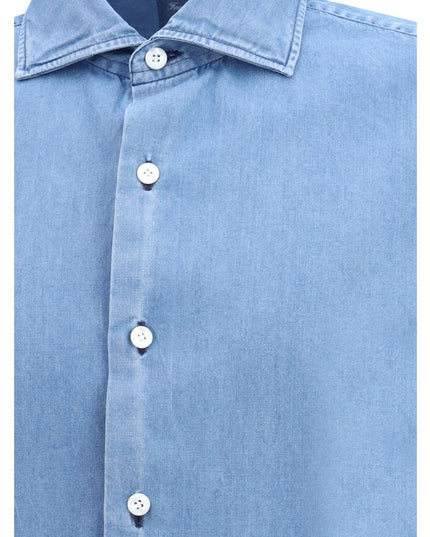 Finamore Blue Denim Shirt