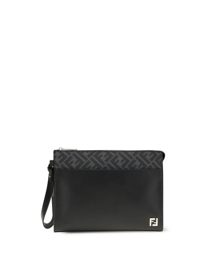 Fendi Black Leather Clutch Bag
