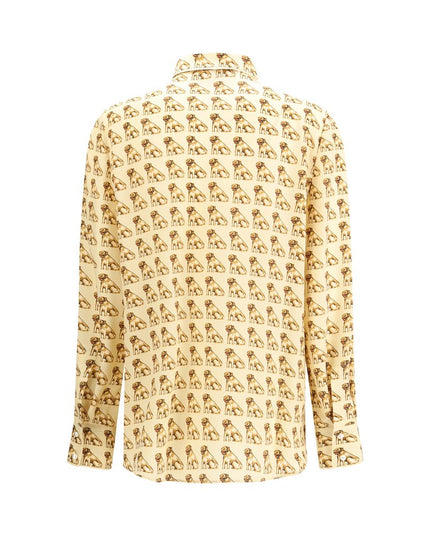 Valentino Beige Silk Pattern Shirt