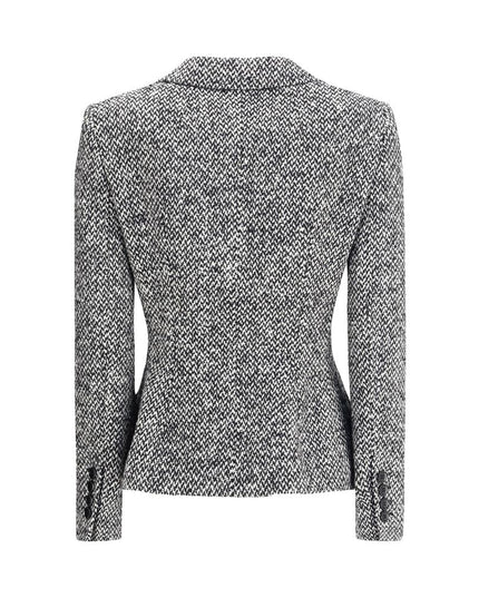 Dolce & Gabbana Gray Fleece Wool Blazer