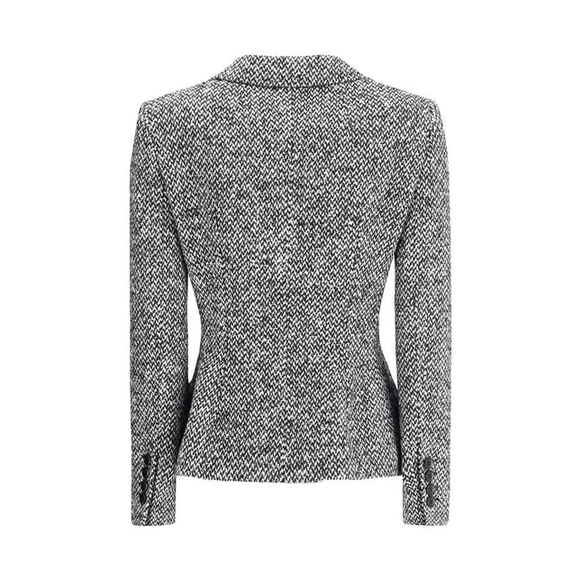 Dolce & Gabbana Gray Fleece Wool Blazer