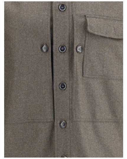 Brioni Gray Wool Coat