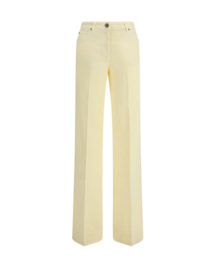 Etro Yellow Cotton Straight-Leg Jeans