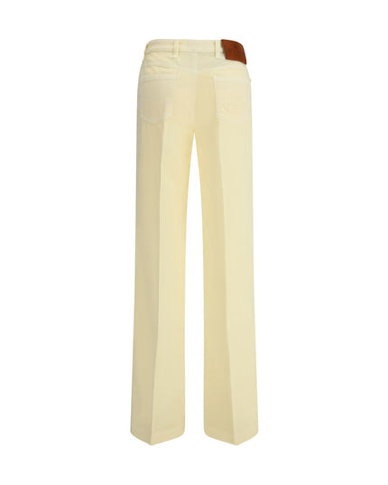 Etro Yellow Cotton Straight-Leg Jeans