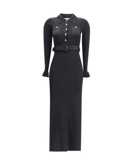 Self-Portrait Black Viscose Casual Dress