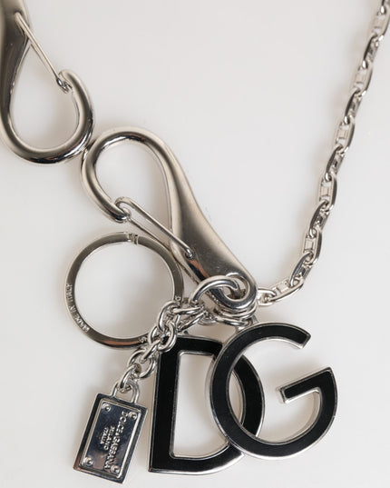 Dolce & Gabbana Silver DG Logo Key Holder Keychain Bag Charm Keyring