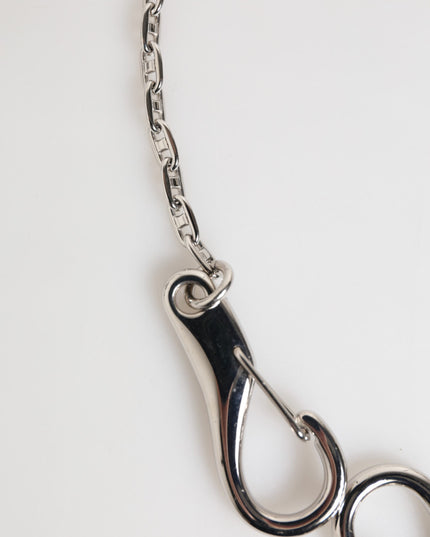 Dolce & Gabbana Silver DG Logo Key Holder Keychain Bag Charm Keyring