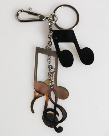 Dolce & Gabbana Silver Musical Note Key Holder Keychain Bag Charm Keyring
