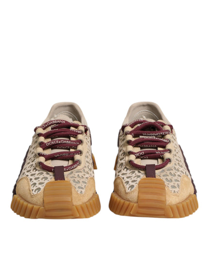 Dolce & Gabbana Beige Neoprene DG Logo NS1 Lace Sneakers Shoes