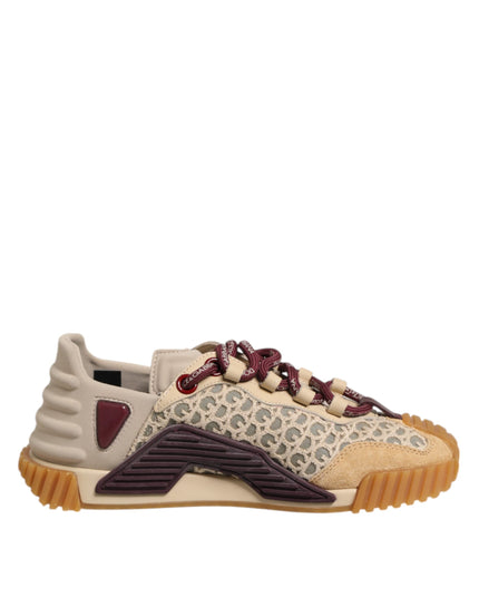 Dolce & Gabbana Beige Neoprene DG Logo NS1 Lace Sneakers Shoes