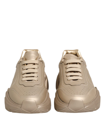 Dolce & Gabbana Gold Leather Daymaster Women Sneaker Shoes