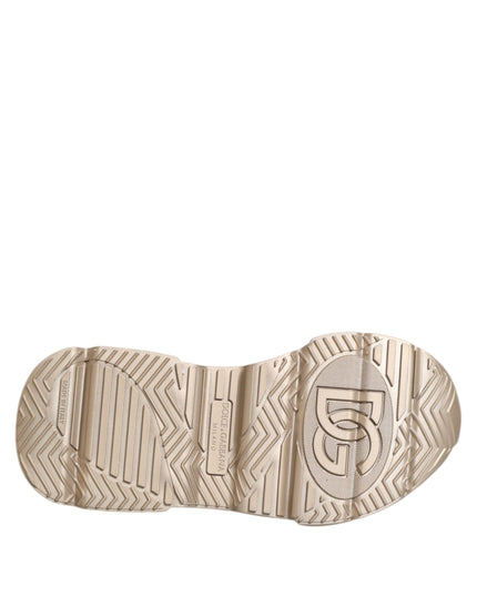 Dolce & Gabbana Gold Leather Daymaster Women Sneaker Shoes
