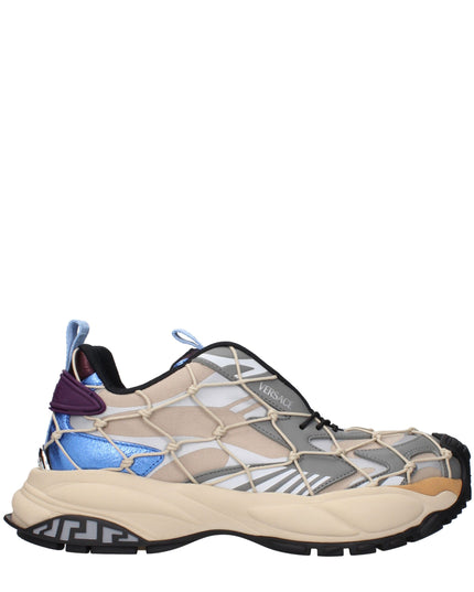 Versace Beige Fabric Sneakers