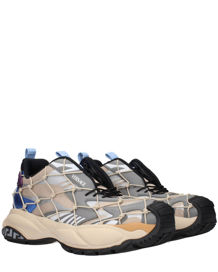 Versace Beige Fabric Sneakers