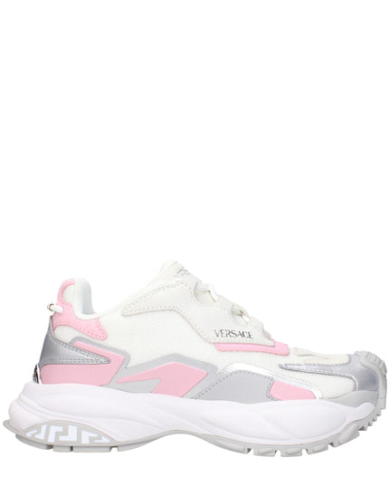 Versace White Fabric Chunky Sneakers