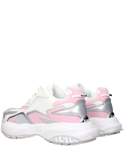 Versace White Fabric Chunky Sneakers