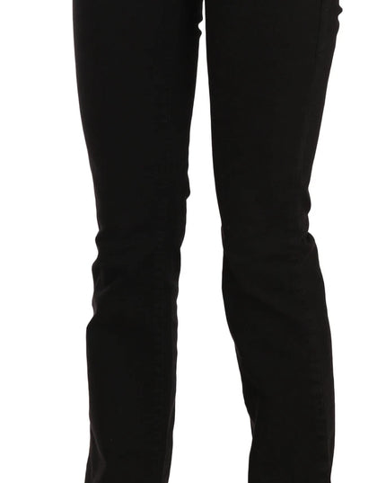 John Galliano Black Low Waist Slim Leg Skinny Denim Casual Pants Jeans